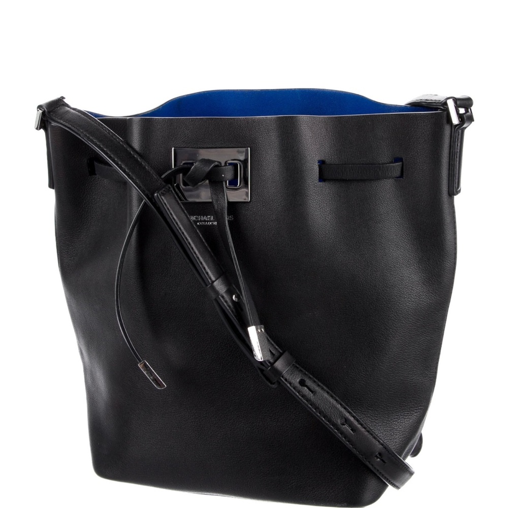 Michael Kors Collection Black Leather Bucket Bag